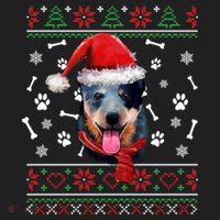 Ugly Sweater Christmas Blue Heeler Santa Hat Pajama Xmas Cool Gift Beanie thumb 2