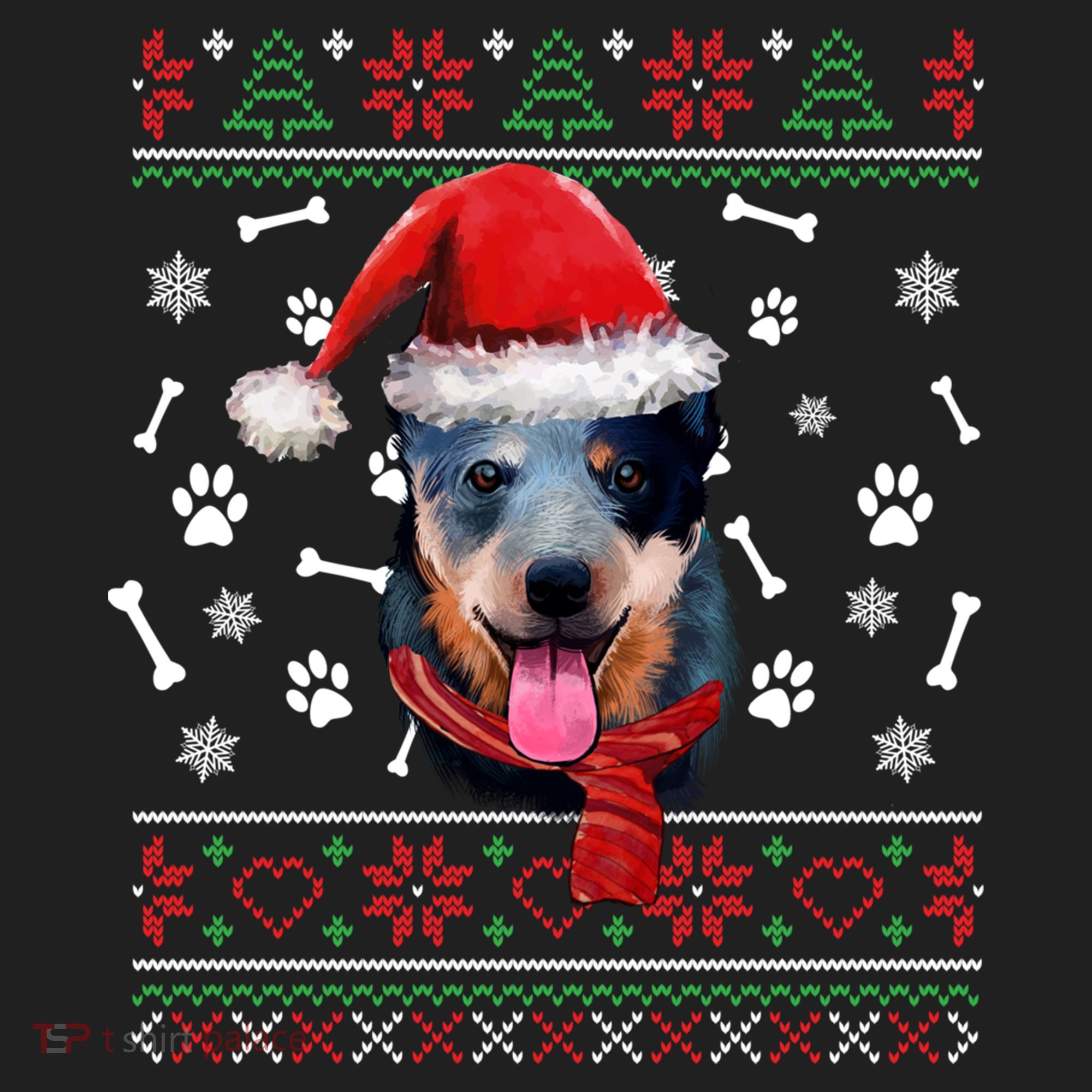 Ugly Sweater Christmas Blue Heeler Santa Hat Pajama Xmas Cool Gift Beanie