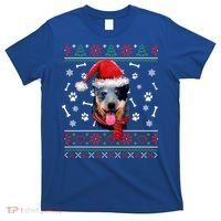 Ugly Sweater Christmas Blue Heeler Santa Hat Pajama Xmas Cool Gift T-Shirt thumb 0