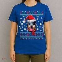 Ugly Sweater Christmas Blue Heeler Santa Hat Pajama Xmas Cool Gift T-Shirt thumb 4