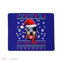 Ugly Sweater Christmas Blue Heeler Santa Hat Pajama Xmas Cool Gift Mousepad thumb 0