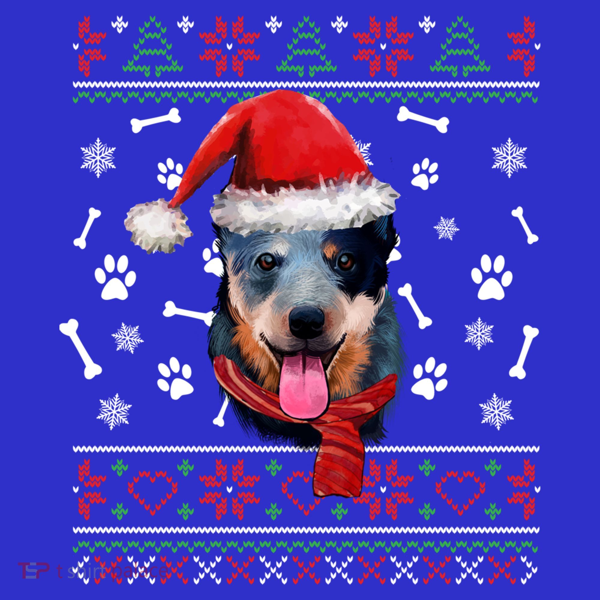 Ugly Sweater Christmas Blue Heeler Santa Hat Pajama Xmas Cool Gift Visor