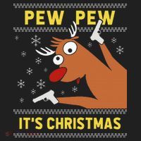 Ugly Sweater Crazy Reindeer Funny Pew Pew Its Christmas Hat thumb 2