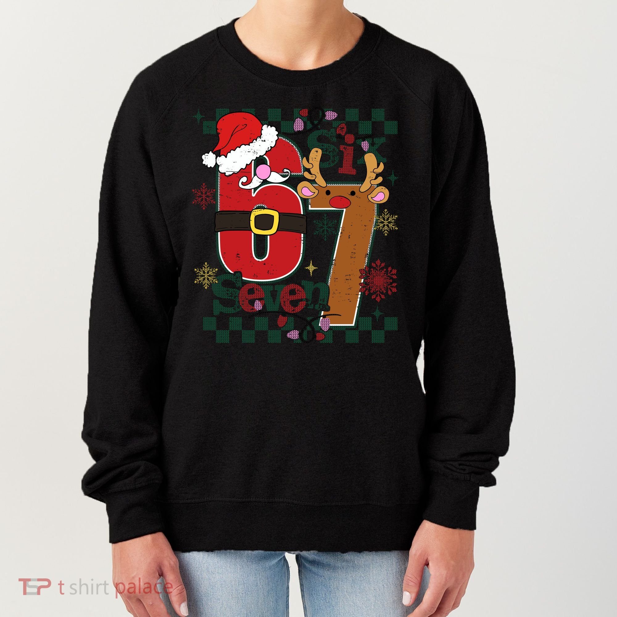 Ugly Sweater Christmas Funny Meme Six Seven 67  Women's Sweatshirt