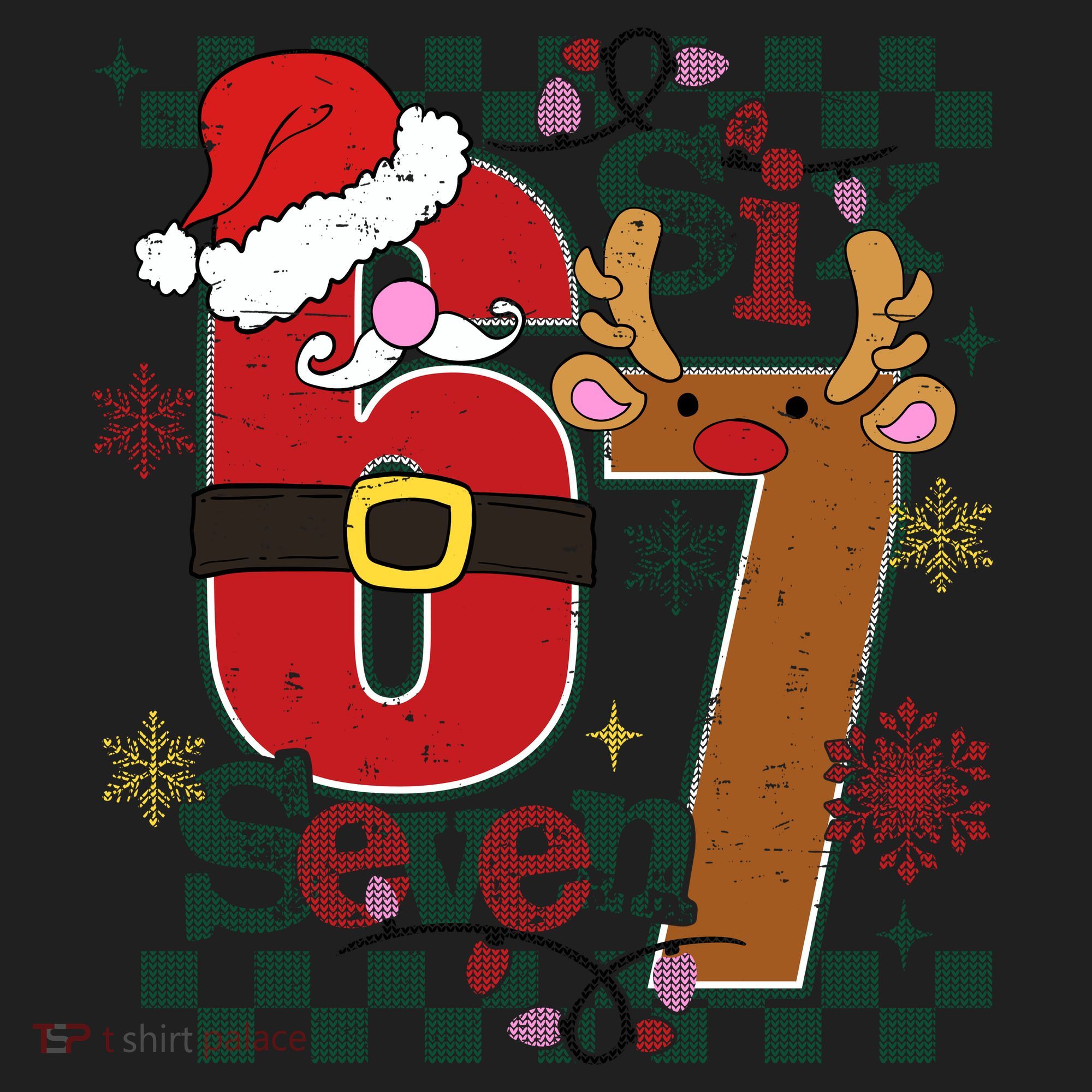 Ugly Sweater Christmas Funny Meme Six Seven 67  Women's Sweatshirt