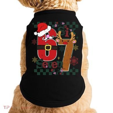 Ugly Sweater Christmas Funny Meme Six Seven 67  Doggie Tank
