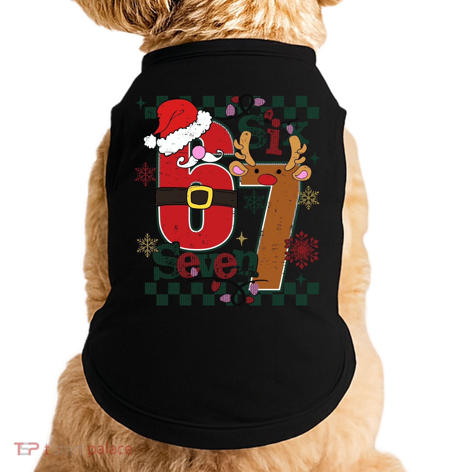 Ugly Sweater Christmas Funny Meme Six Seven 67  Doggie Tank