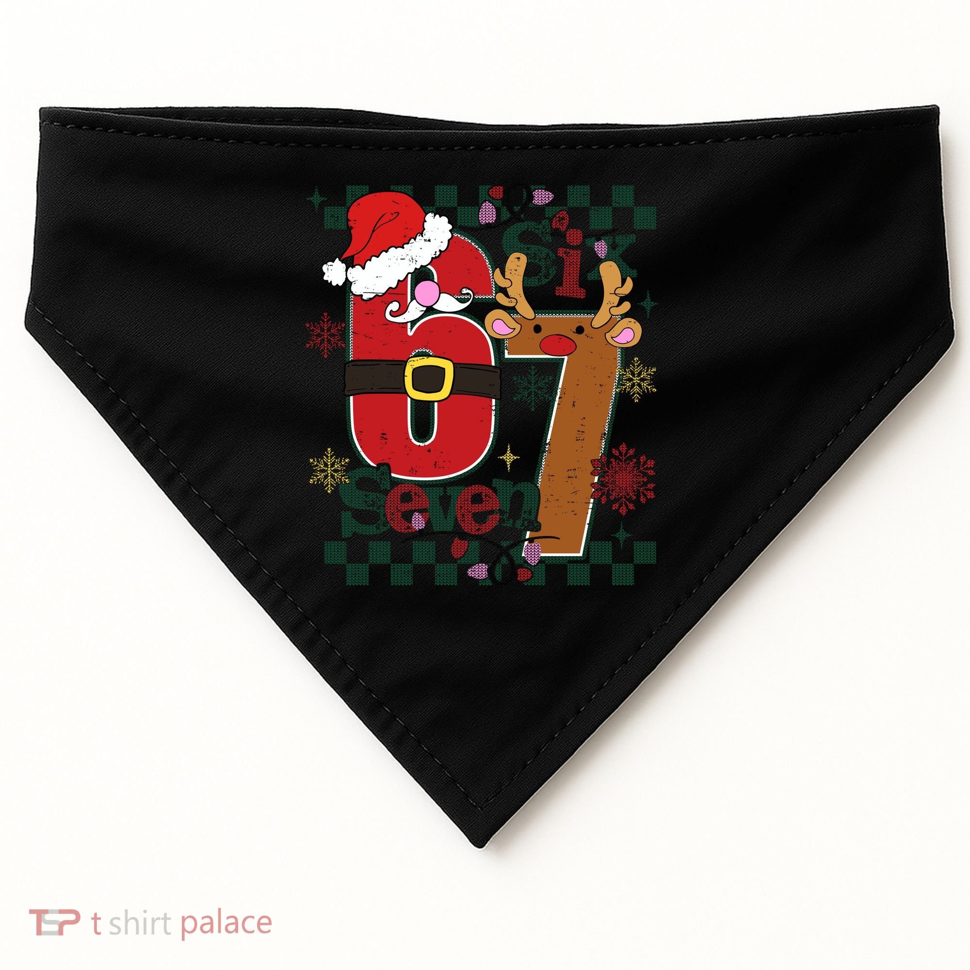 Ugly Sweater Christmas Funny Meme Six Seven 67  USA-Made Doggie Bandana