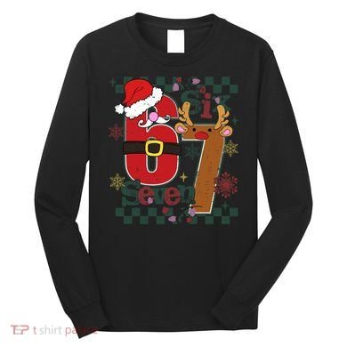 Ugly Sweater Christmas Funny Meme Six Seven 67  Long Sleeve Shirt