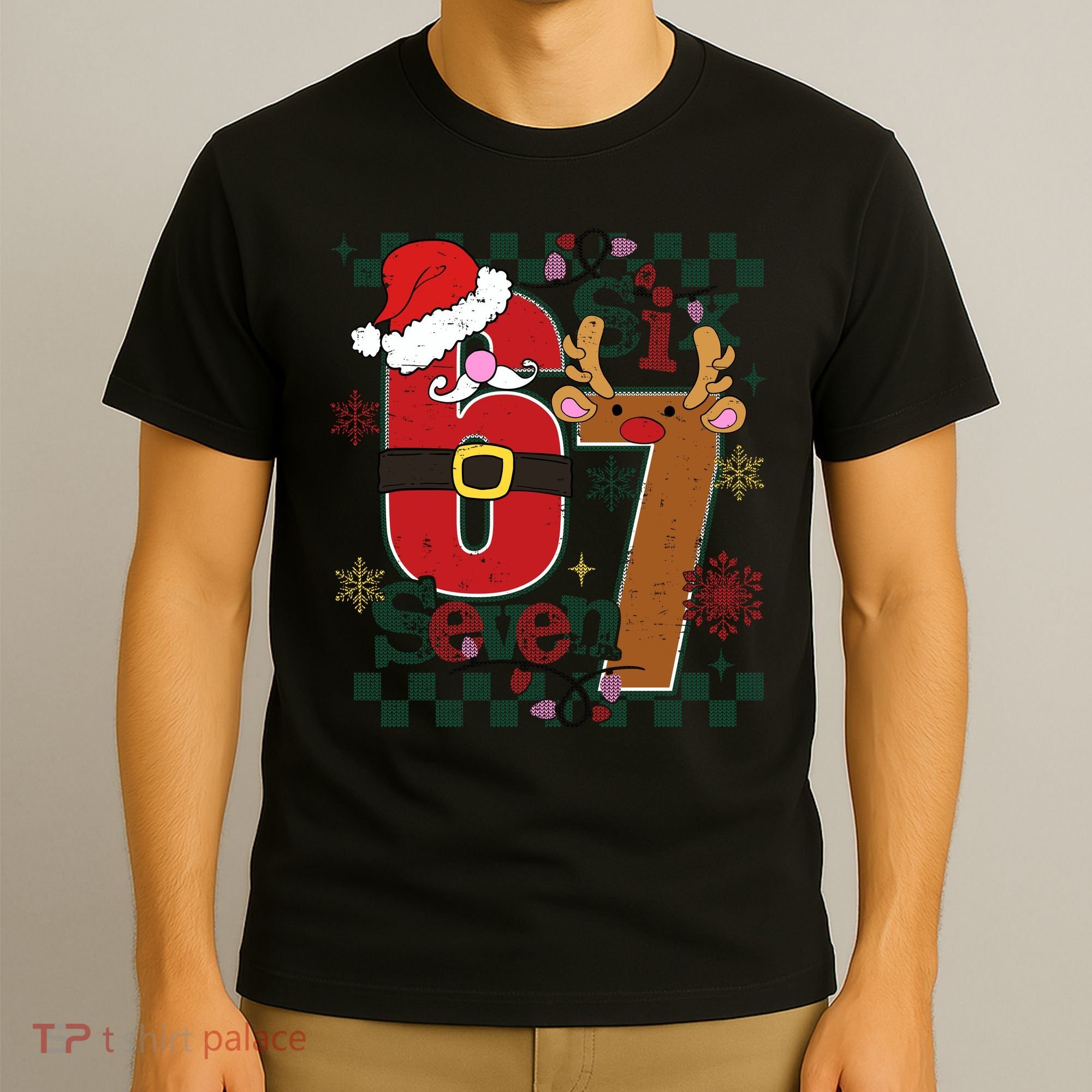 Ugly Sweater Christmas Funny Meme Six Seven 67  T-Shirt