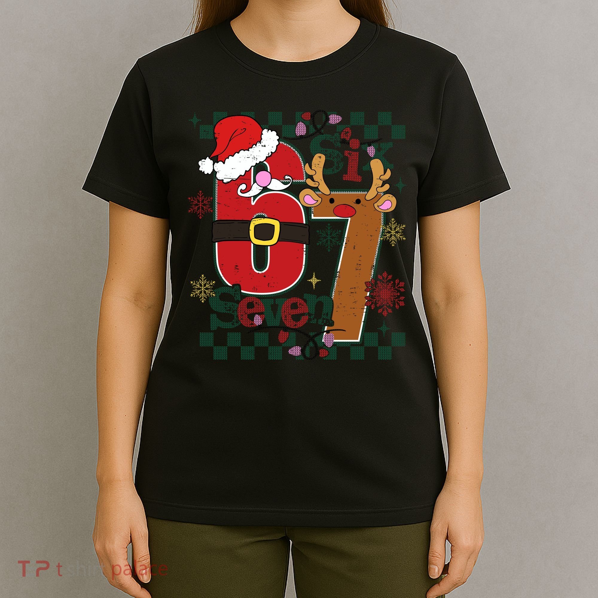 Ugly Sweater Christmas Funny Meme Six Seven 67  T-Shirt