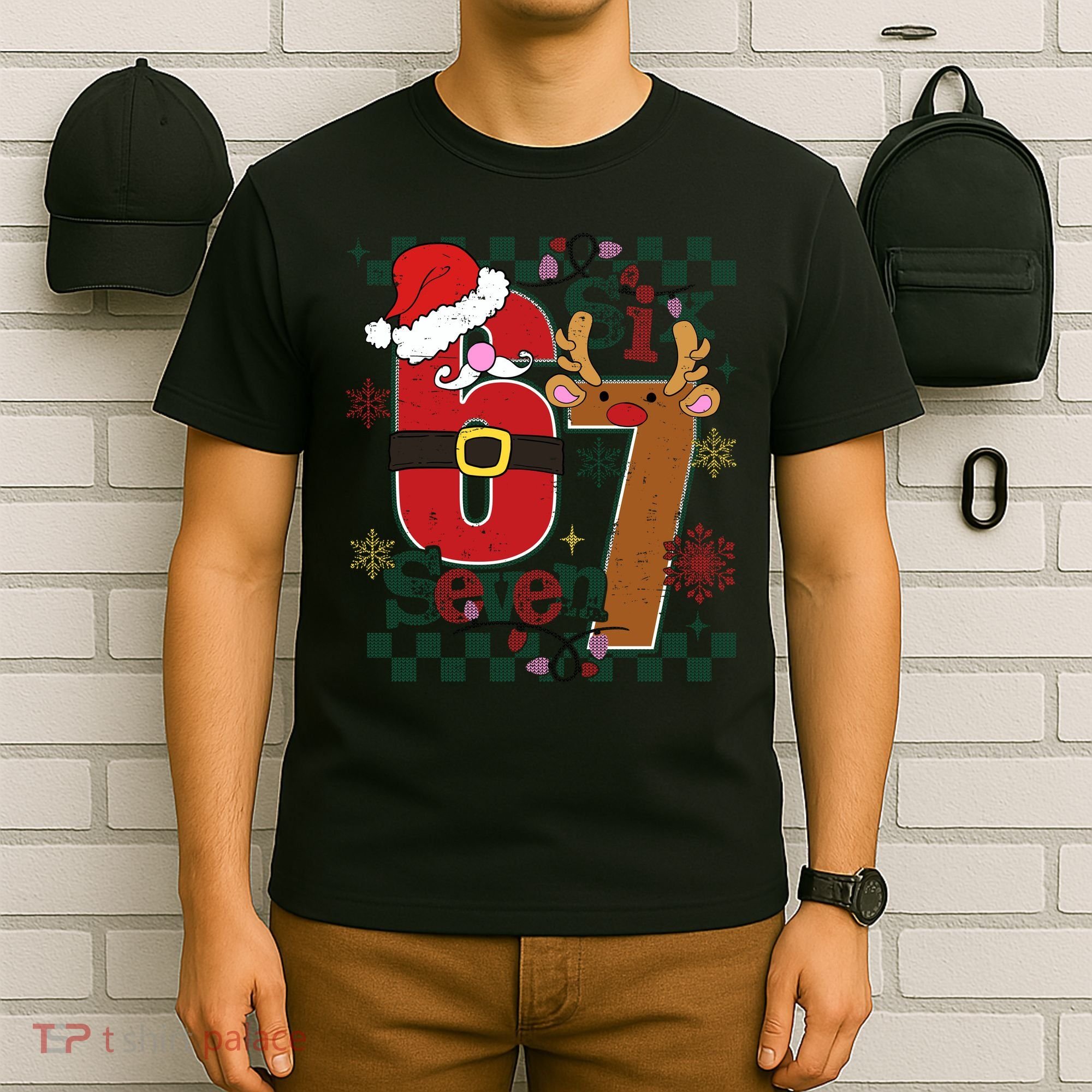 Ugly Sweater Christmas Funny Meme Six Seven 67  T-Shirt