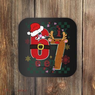 Ugly Sweater Christmas Funny Meme Six Seven 67  Coaster
