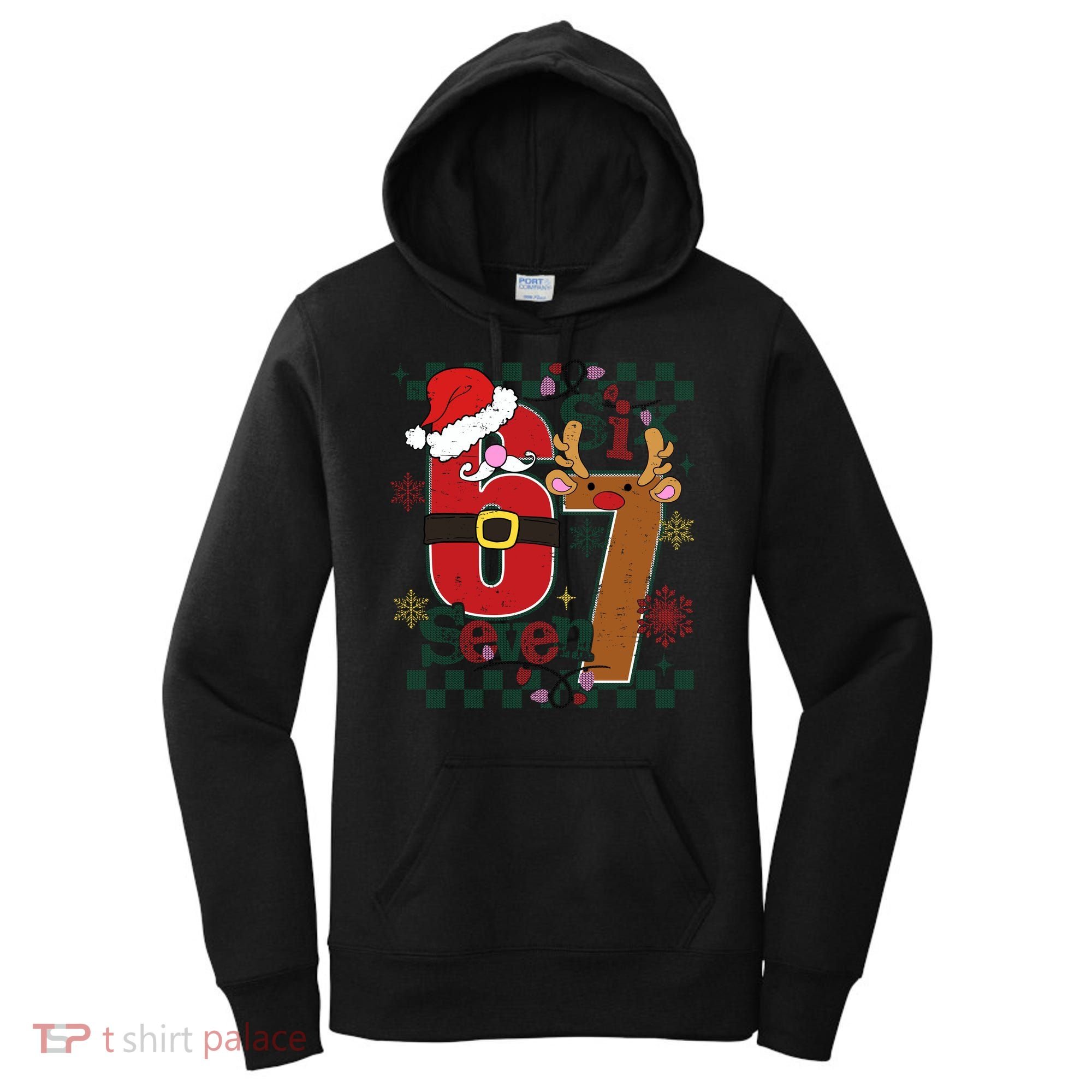 Ugly Sweater Christmas Funny Meme Six Seven 67  Women's Hoodie