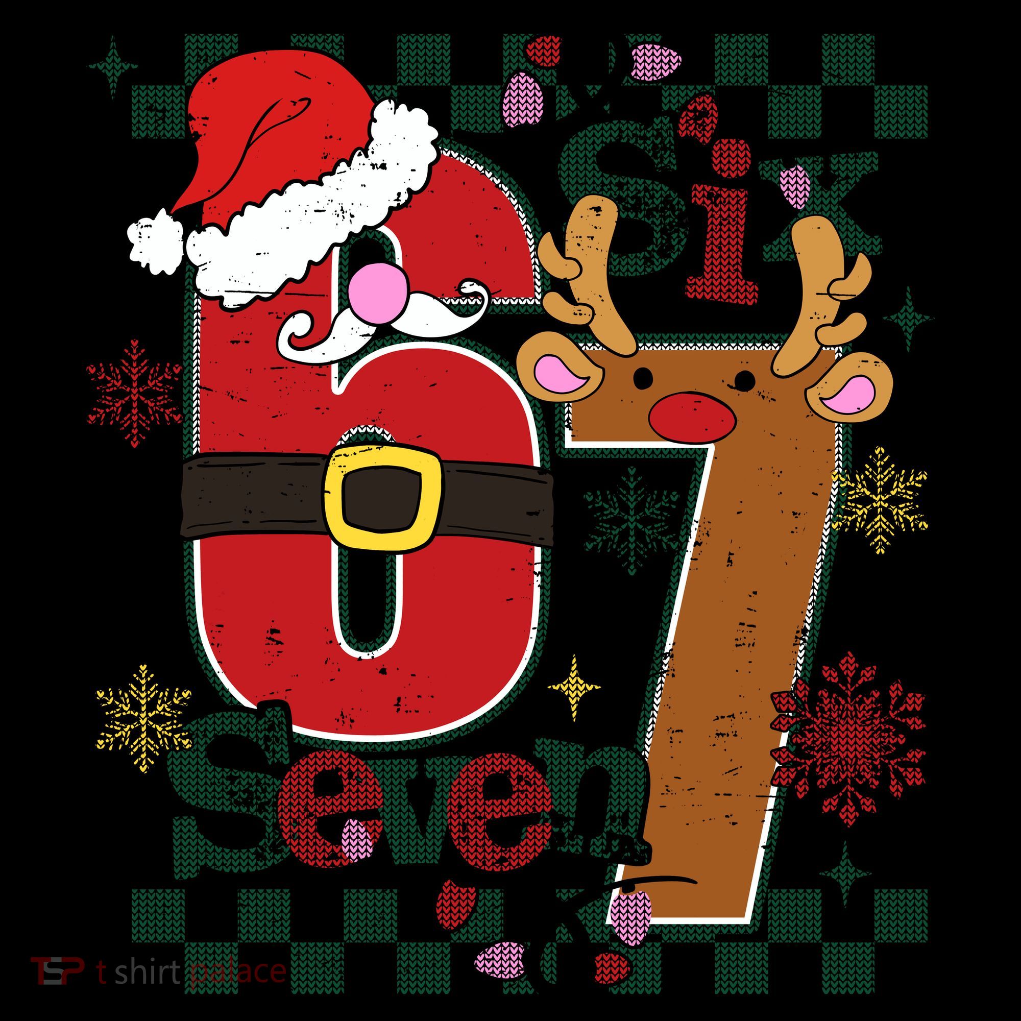 Ugly Sweater Christmas Funny Meme Six Seven 67  Women's Hoodie
