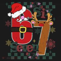 Ugly Sweater Christmas Funny Meme Six Seven 67  Mousepad thumb 1