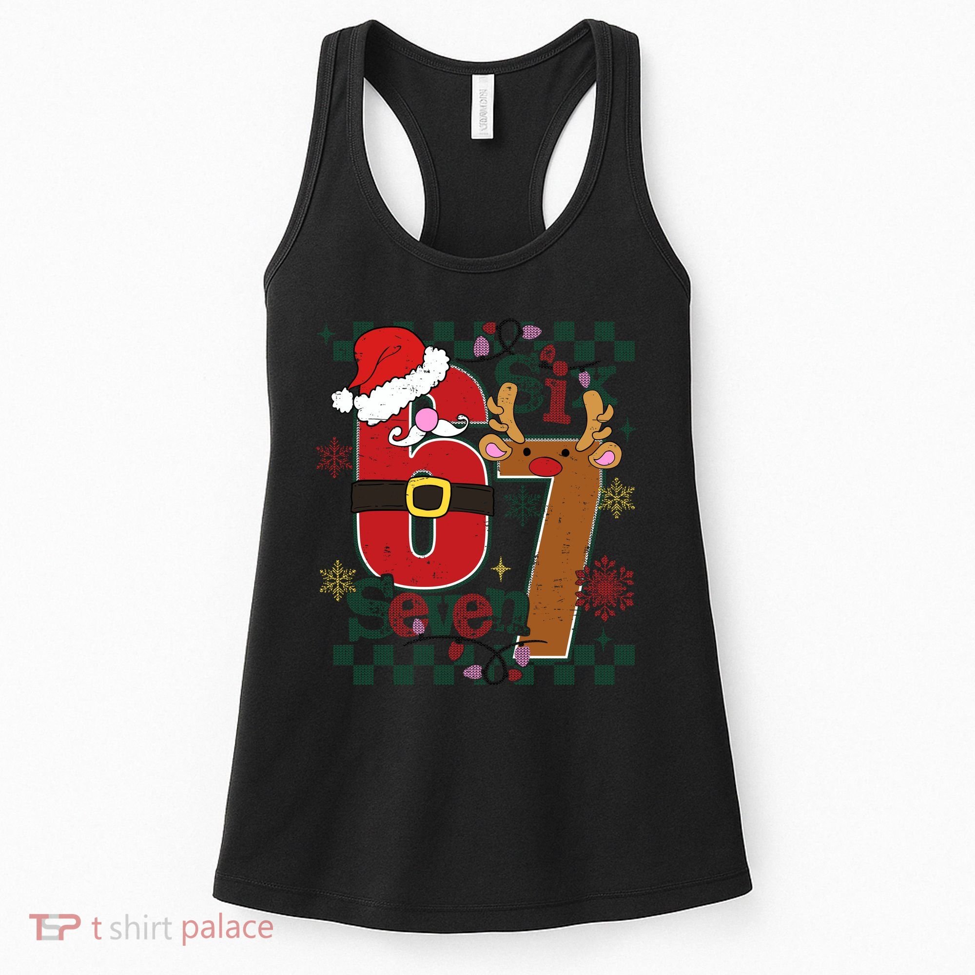 Ugly Sweater Christmas Funny Meme Six Seven 67  Women's Tank Top
