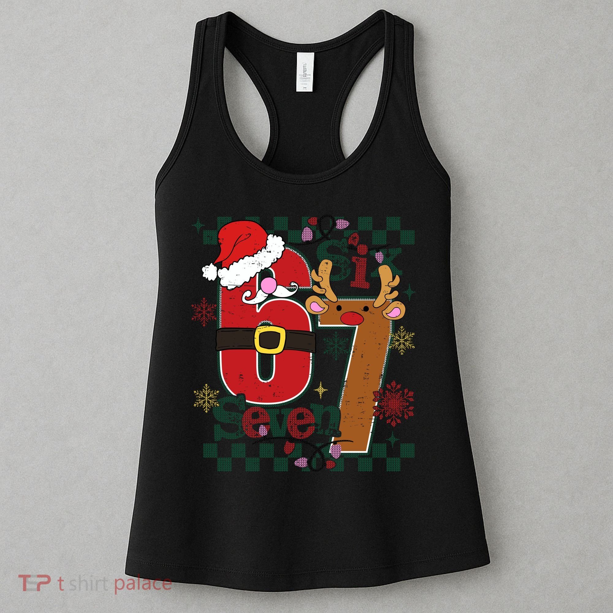 Ugly Sweater Christmas Funny Meme Six Seven 67  Women's Tank Top
