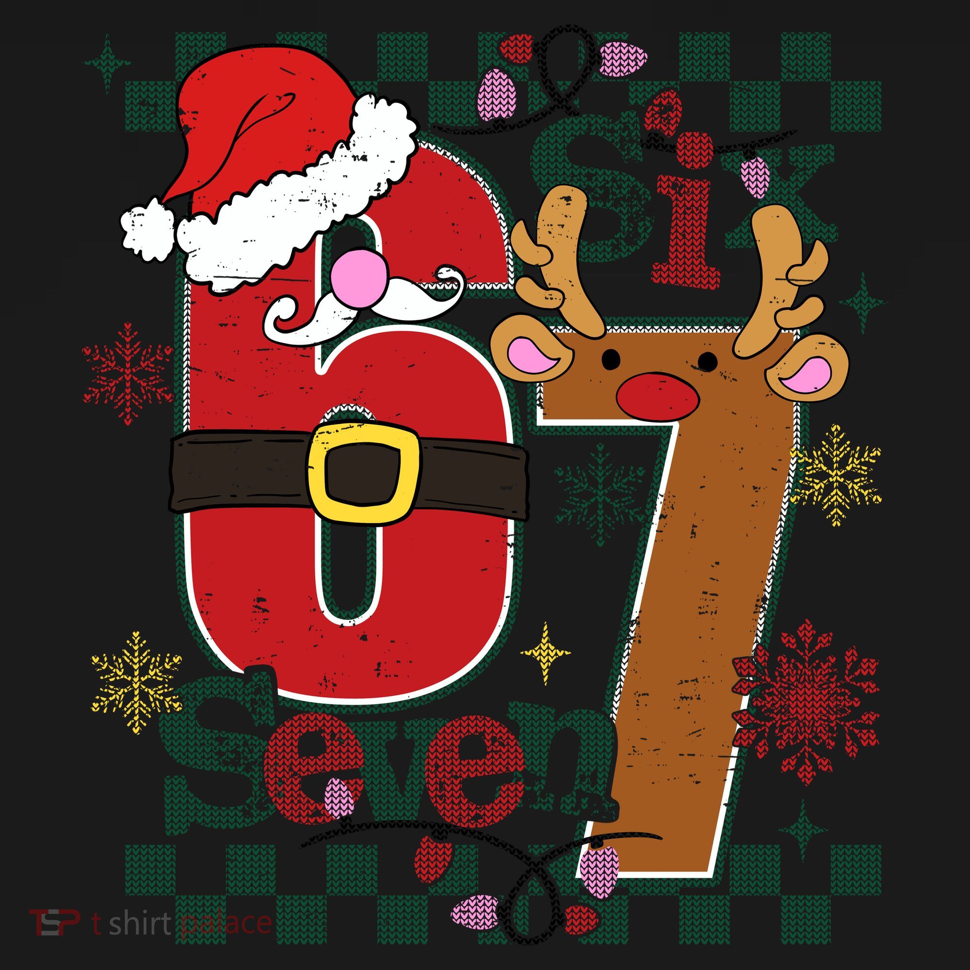 Ugly Sweater Christmas Funny Meme Six Seven 67  Women's Tank Top
