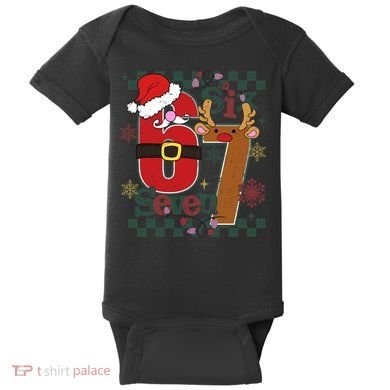 Ugly Sweater Christmas Funny Meme Six Seven 67  Baby Bodysuit
