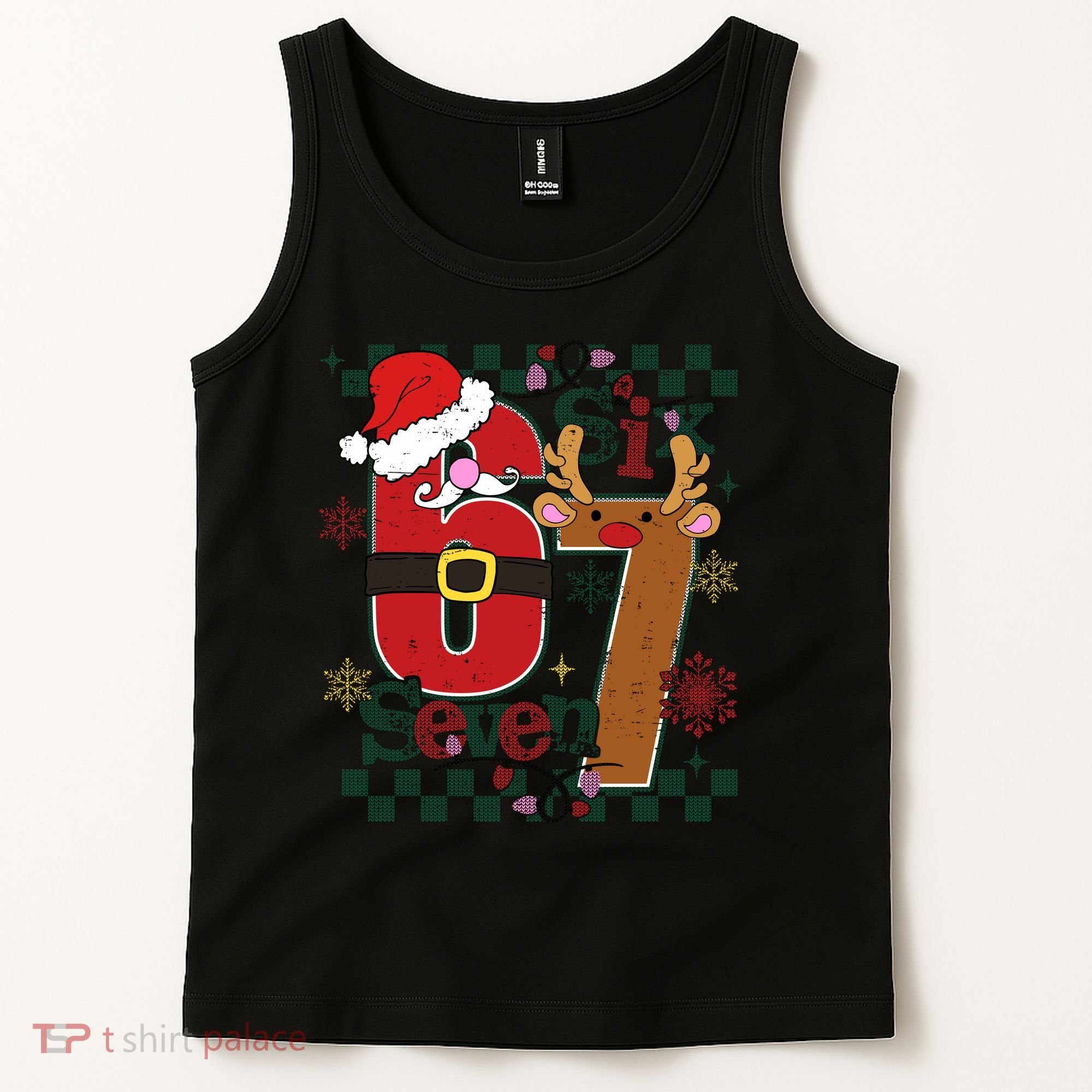 Ugly Sweater Christmas Funny Meme Six Seven 67  Tank Top