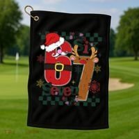 Ugly Sweater Christmas Funny Meme Six Seven 67  Golf Towel thumb 1