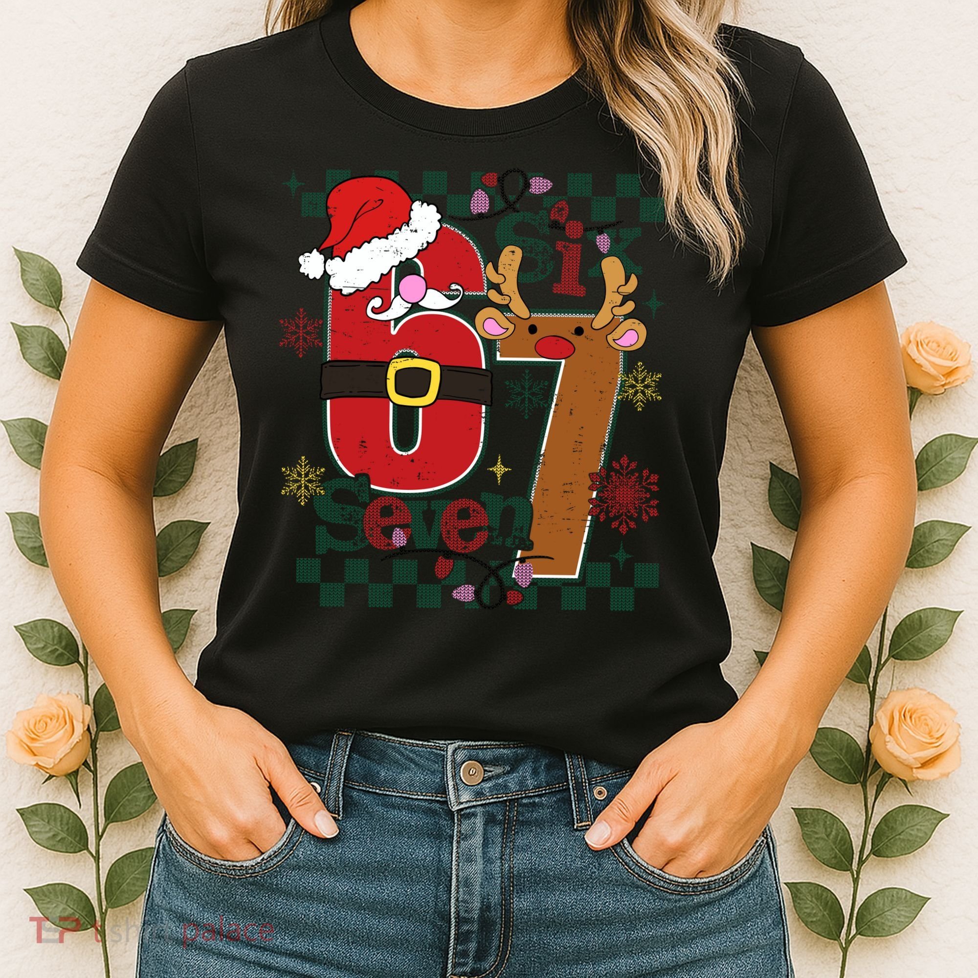 Ugly Sweater Christmas Funny Meme Six Seven 67  Women's T-Shirt