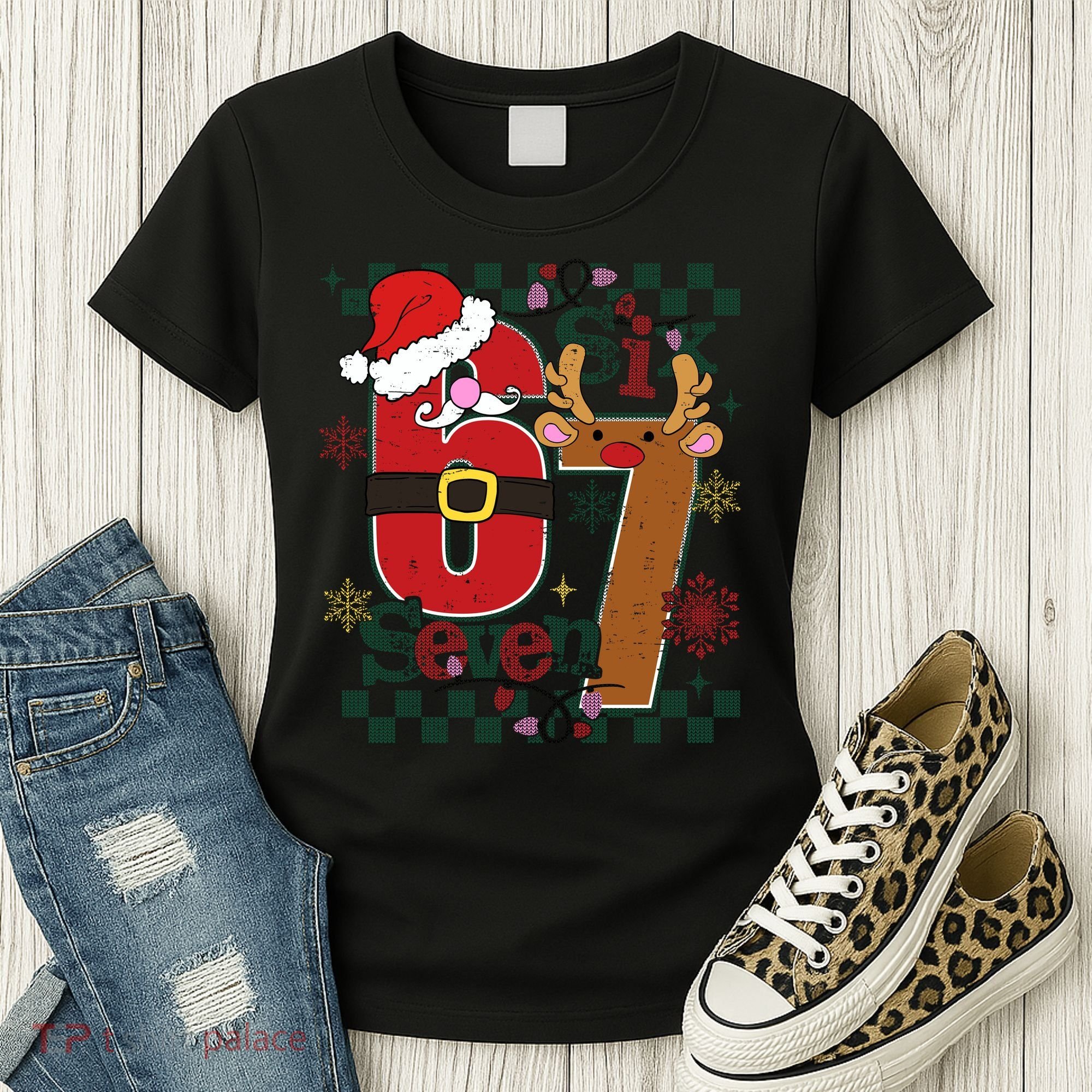 Ugly Sweater Christmas Funny Meme Six Seven 67  Women's T-Shirt