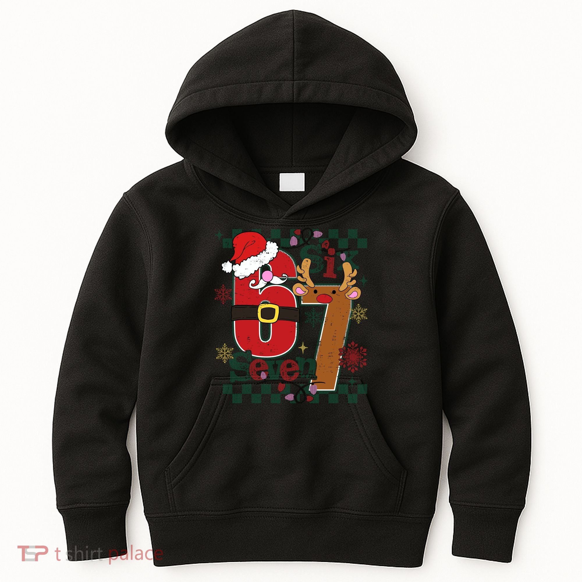 Ugly Sweater Christmas Funny Meme Six Seven 67  Kids Hoodie