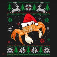Ugly Sweater Christmas Crab Lover Santa Hat Animals Funny Gift Doggie Tank thumb 4