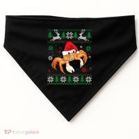 Ugly Sweater Christmas Crab Lover Santa Hat Animals Funny Gift USA-Made Doggie Bandana thumb 0