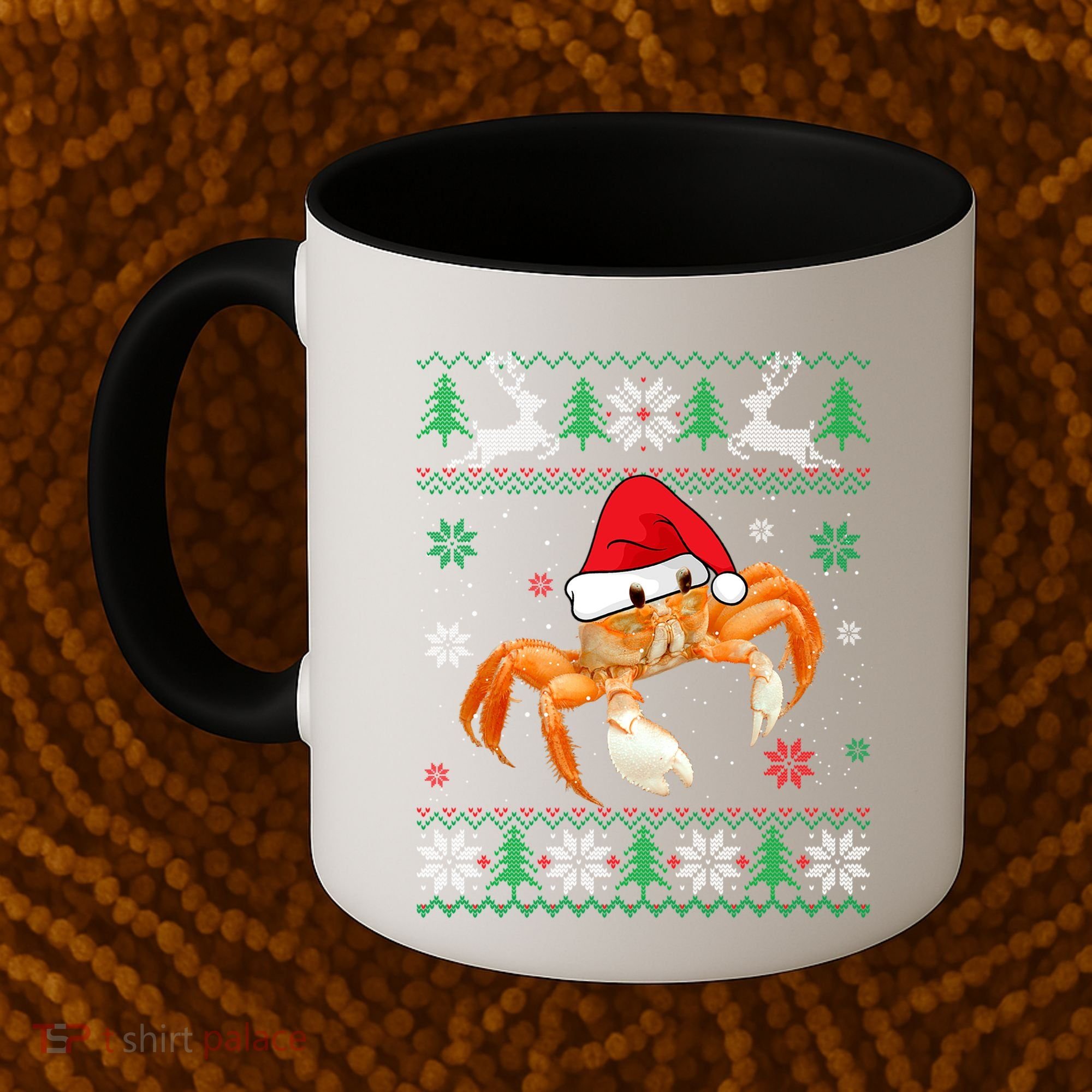Ugly Sweater Christmas Crab Lover Santa Hat Animals Funny Gift Coffee Mug