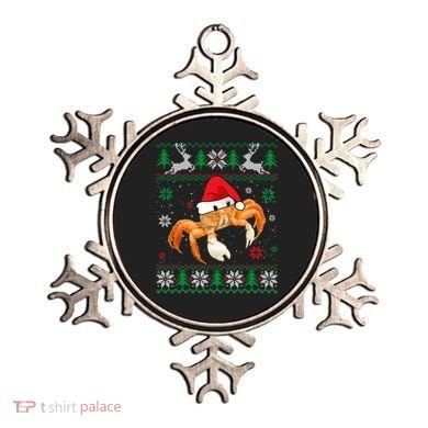 Ugly Sweater Christmas Crab Lover Santa Hat Animals Funny Gift Ornament