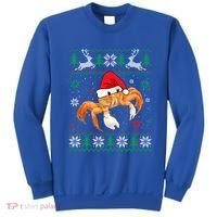 Ugly Sweater Christmas Crab Lover Santa Hat Animals Funny Gift Sweatshirt thumb 0