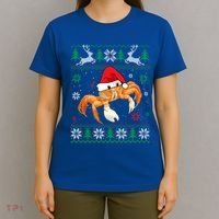 Ugly Sweater Christmas Crab Lover Santa Hat Animals Funny Gift T-Shirt thumb 4