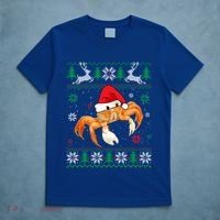 Ugly Sweater Christmas Crab Lover Santa Hat Animals Funny Gift T-Shirt thumb 5
