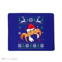 Ugly Sweater Christmas Crab Lover Santa Hat Animals Funny Gift Mousepad thumb 0
