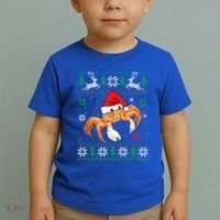 Ugly Sweater Christmas Crab Lover Santa Hat Animals Funny Gift Toddler T-Shirt thumb 2