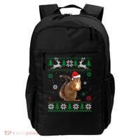 Ugly Sweater Christmas Squirrel Lover Santa Hat Animals Cute Gift Backpack thumb 0