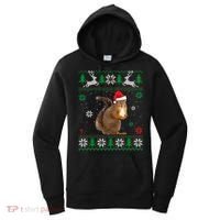 Ugly Sweater Christmas Squirrel Lover Santa Hat Animals Cute Gift Women's Hoodie thumb 0