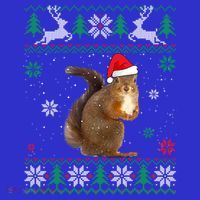 Ugly Sweater Christmas Squirrel Lover Santa Hat Animals Cute Gift Women's Tank Top thumb 5