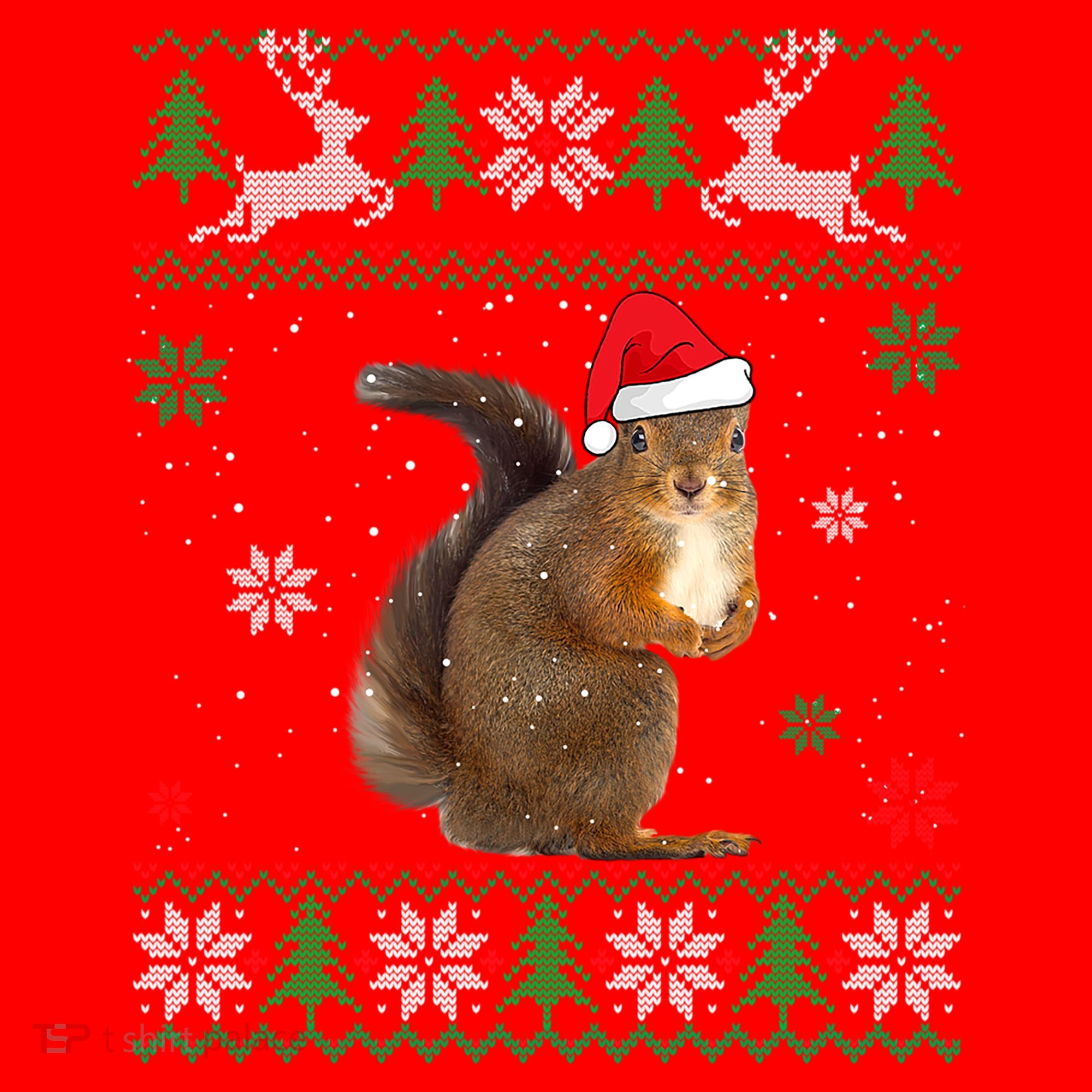 Ugly Sweater Christmas Squirrel Lover Santa Hat Animals Cute Gift Santa Hat