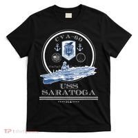 USS Saratoga CVA60 Naval Ship Military Aircraft Carrier T-Shirt thumb 0