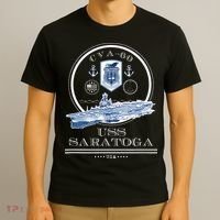 USS Saratoga CVA60 Naval Ship Military Aircraft Carrier T-Shirt thumb 3