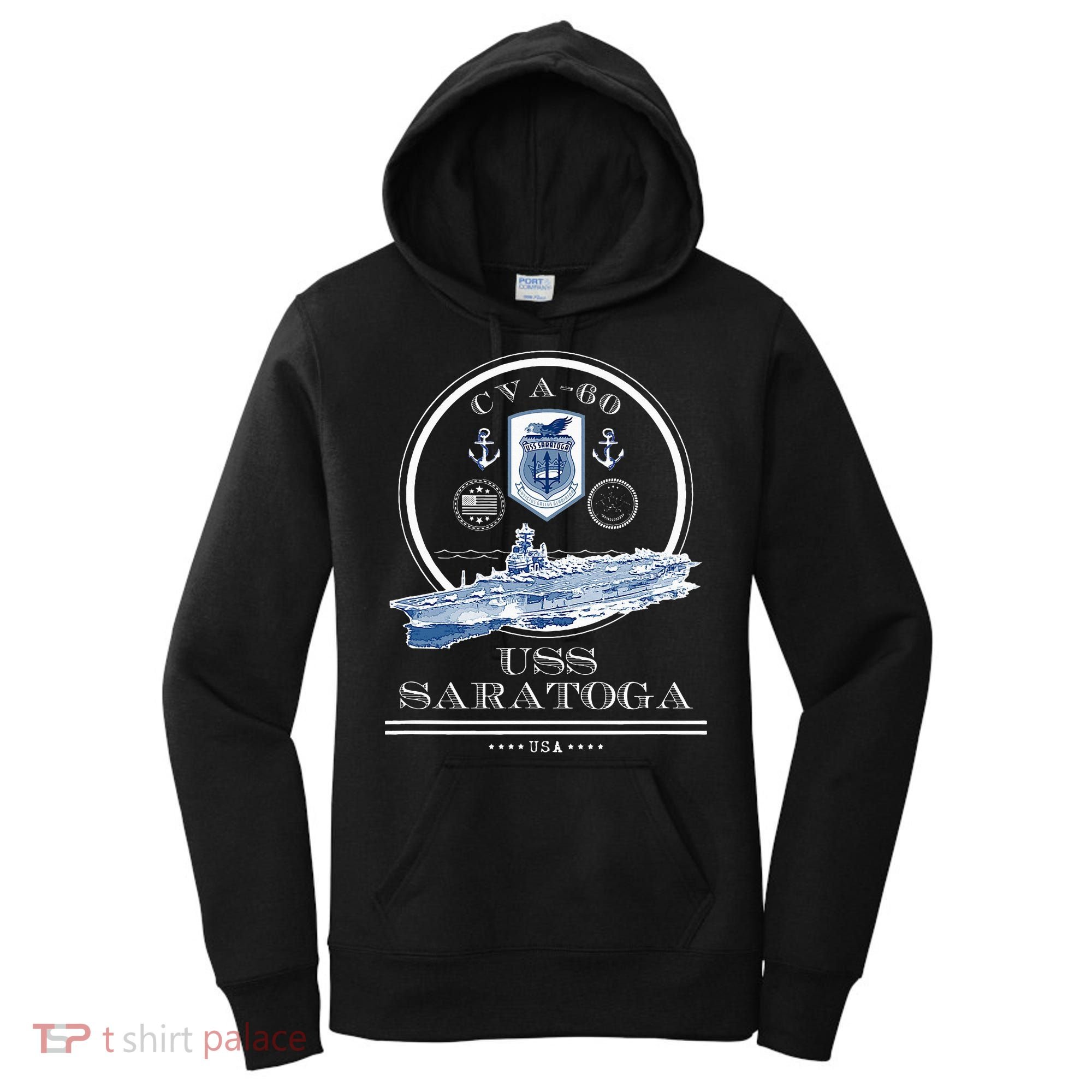 USS Saratoga CVA60 Naval Ship Military Aircraft Carrier Women's Hoodie