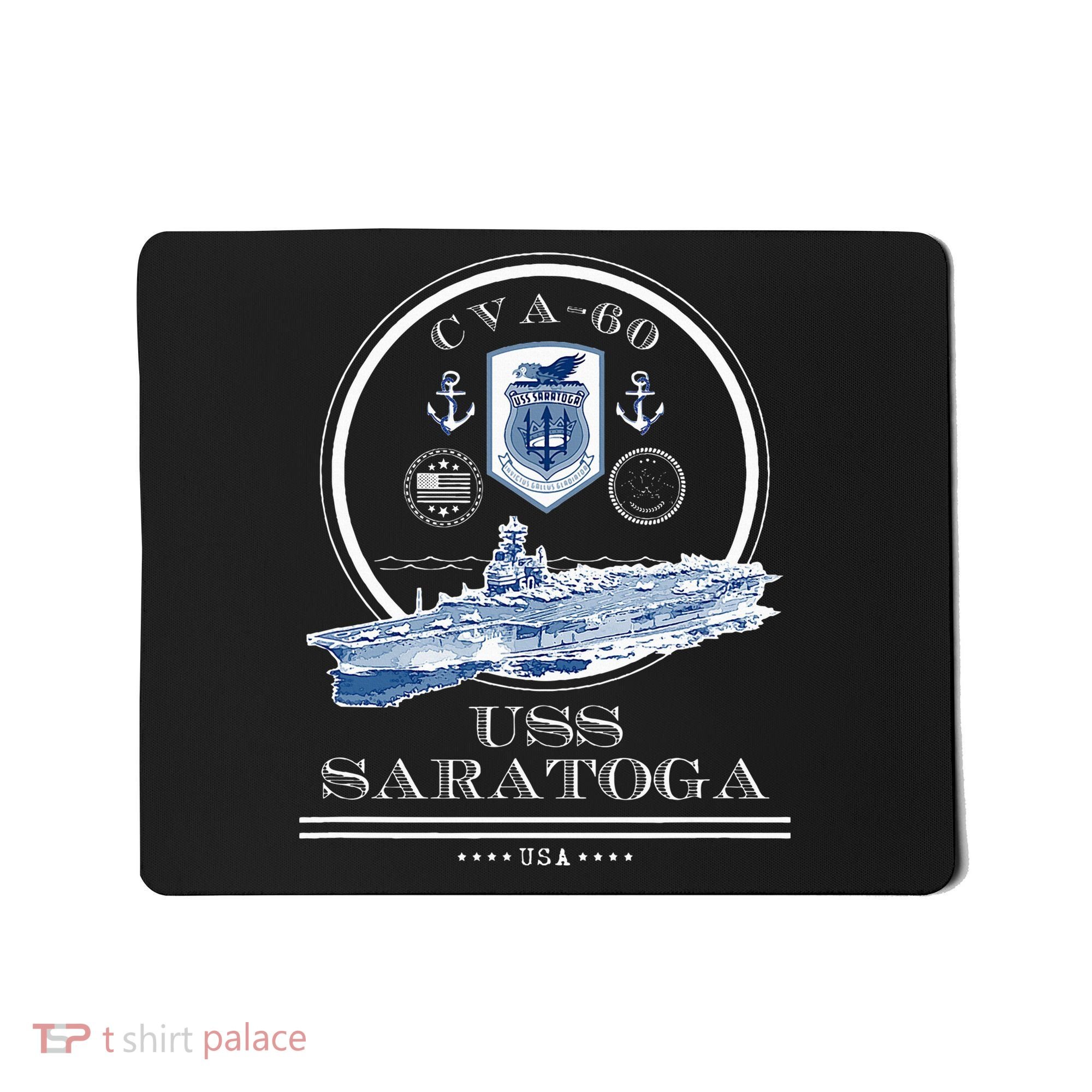 USS Saratoga CVA60 Naval Ship Military Aircraft Carrier Mousepad