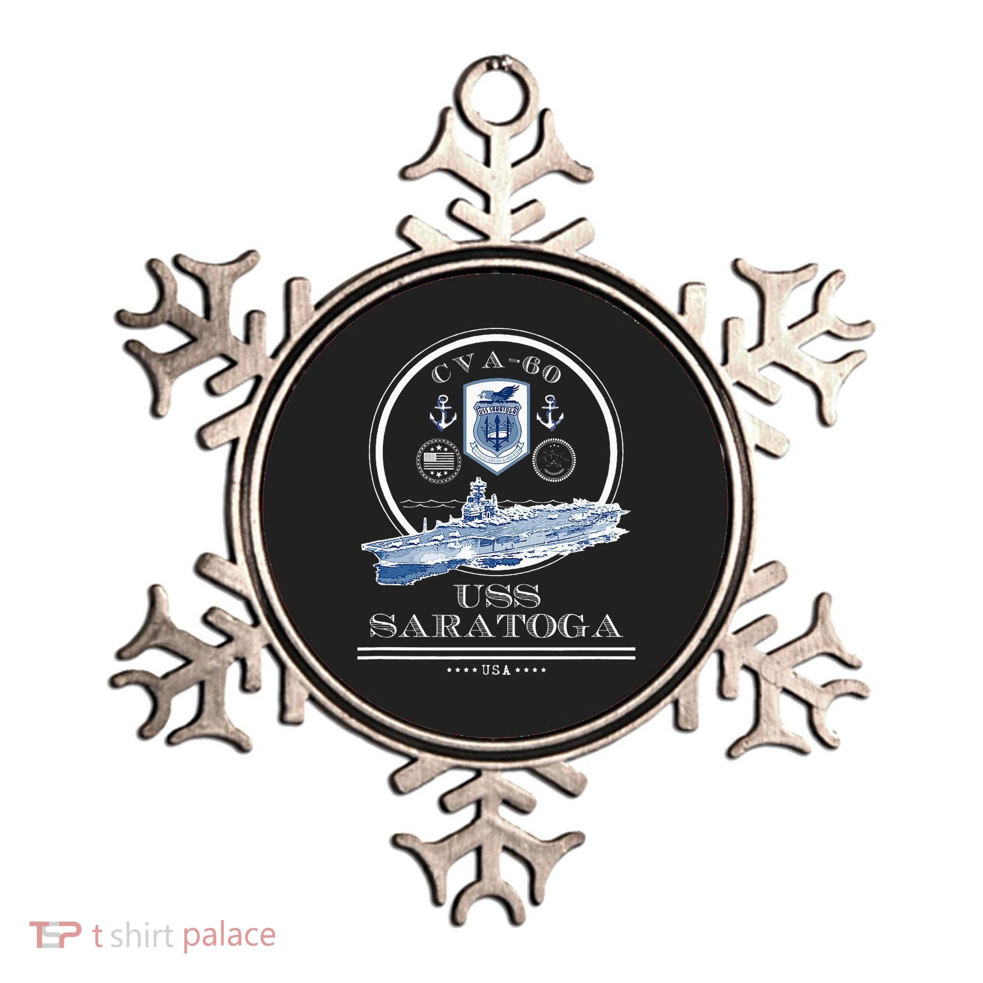 USS Saratoga CVA60 Naval Ship Military Aircraft Carrier Ornament