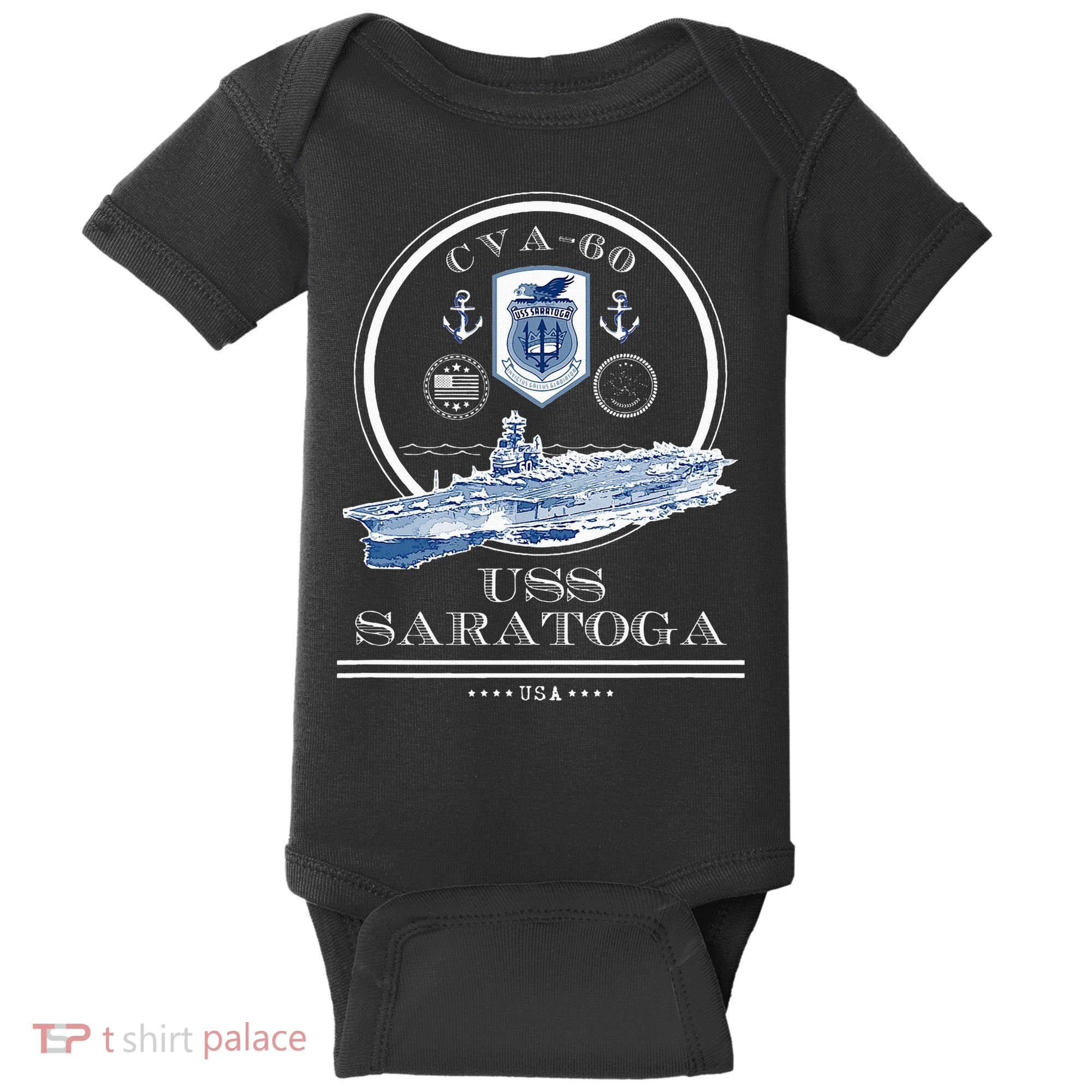 USS Saratoga CVA60 Naval Ship Military Aircraft Carrier Baby Bodysuit