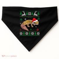 Ugly Sweater Christmas Leopard Gecko Lover Santa Hat Animals Gift USA-Made Doggie Bandana thumb 0