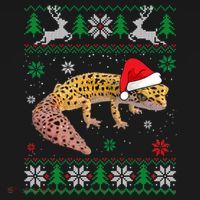 Ugly Sweater Christmas Leopard Gecko Lover Santa Hat Animals Gift Bucket Hat thumb 4